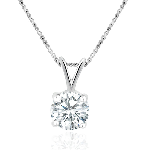 Chloe 0.50ct Lab Diamond Solitaire Necklace Pendant in 9K White Gold H/Si